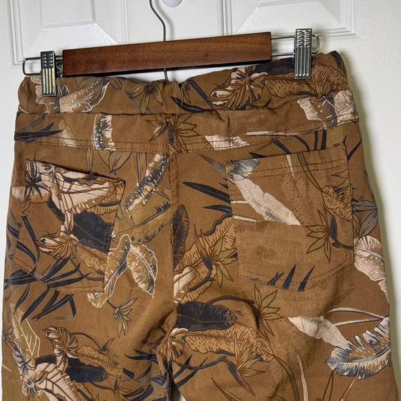Organic Rags Made in Italy Brow Floral Botanical Leaf Print Jogger Pants S-M - Picture 6 of 9